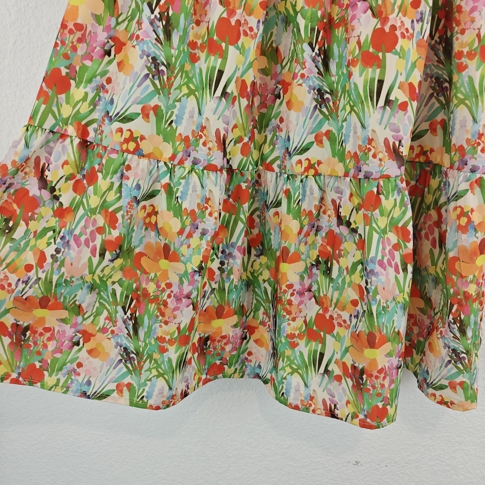THML NWT Garden Floral Mini Ruffle Sleeve Dress Size Small - Picture 7 of 16